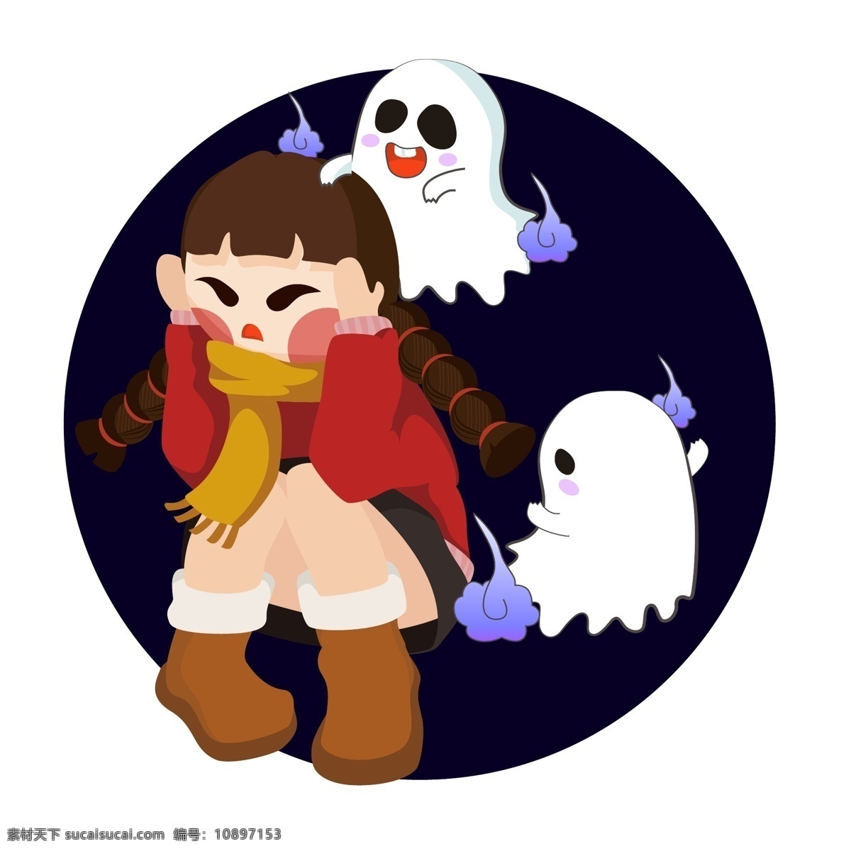 年画 娃娃 女孩 害怕 幽灵 鬼魂 年画娃娃 万圣节 鬼 恐惧 惊恐 吓人 鬼节 幽灵宝宝