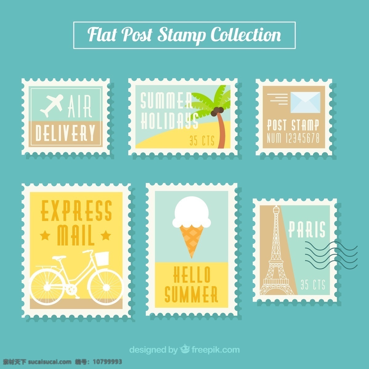 彩色 邮票 平面设计 彩色邮票