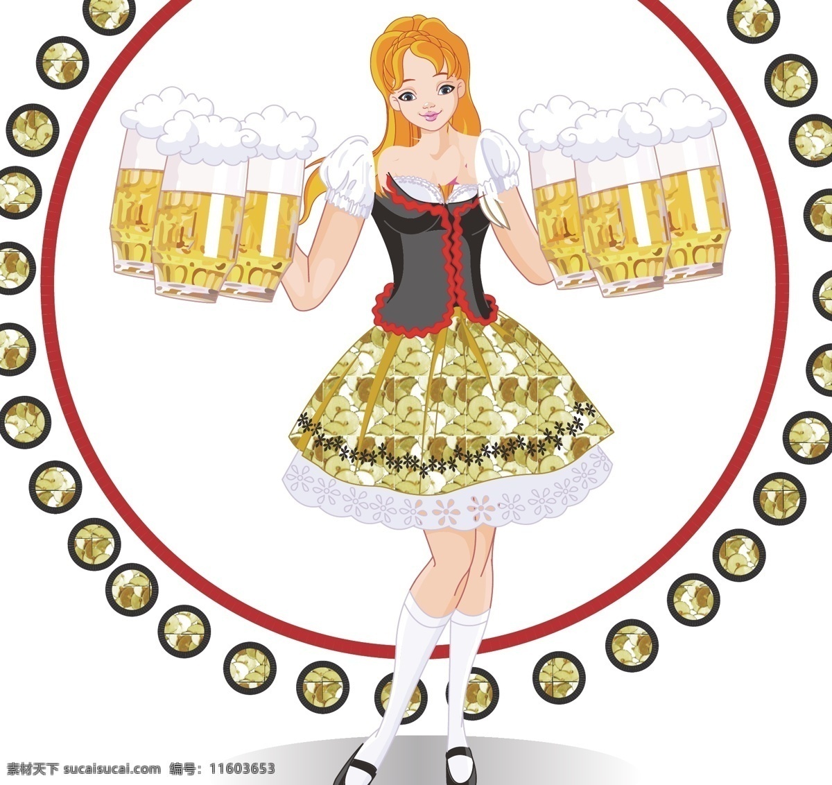 啤酒女郎 美女 美腿 侍者 啤酒 女服务员 女人 人物 迪吧 迪厅 夜场 夜店 性感 潮流 高跟鞋 背景 矢量素材 妇女女性 人物矢量素材 职业人物 矢量人物 矢量