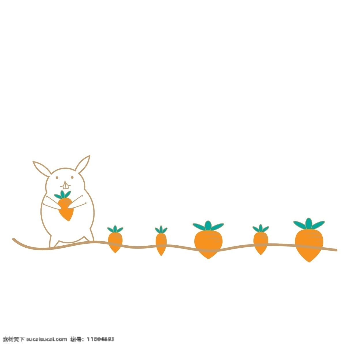 兔子 胡萝卜 分割线 插画 兔子分割线 胡萝卜分割线 胖胖的小白兔 小 白兔 插图