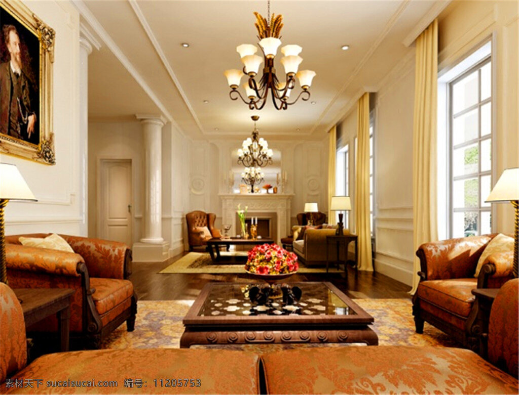 欧式 华丽 客厅 3d 模型 家居 家居生活 室内设计 装修 室内 家具 装修设计 环境设计 效果图 max 茶几吊灯 背景墙 卡通