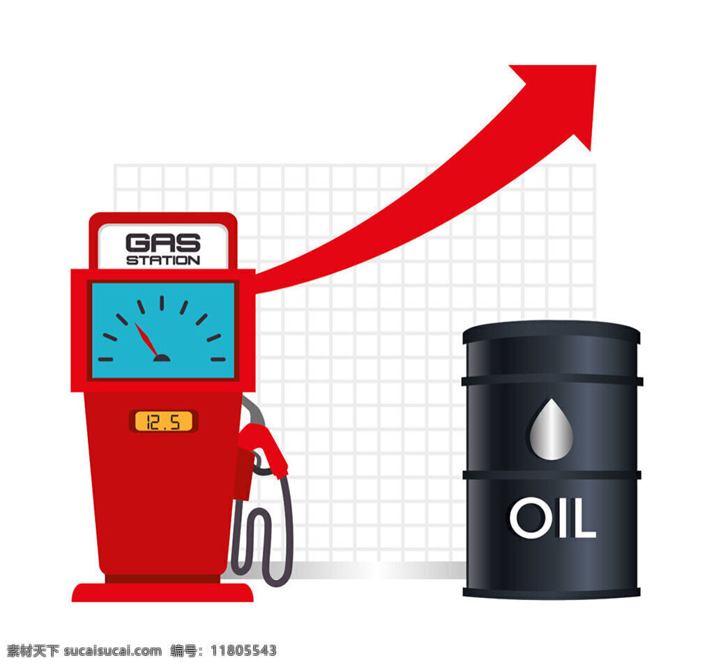 加油和油桶 加油 油桶 箭头 创意 油表