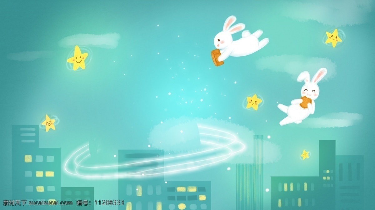 清新 中秋 星空 月 兔 banner 背景 星星 中秋节 创意背景 背景设计 中秋节背景 psd背景 中秋展板 中秋钜惠 中秋大促 活动 中秋节背景图