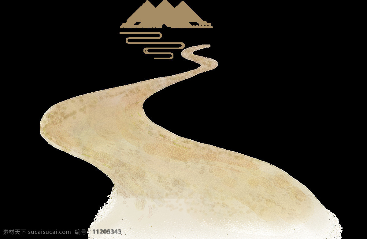 手绘 高山 远路 元素 中国风 悠远 小吃 线条 远山 水墨 png元素 免抠元素 透明元素