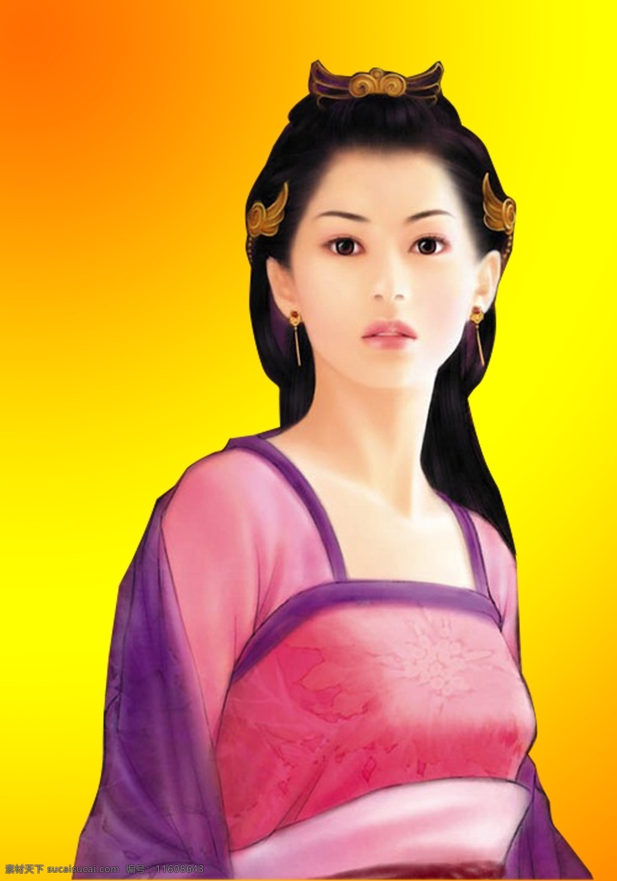 手绘古装美女 古典 古代 仕女 人物 源文件库
