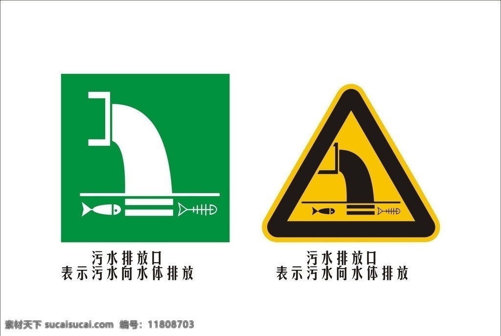 污水排放口 排水口 污水口 排放口 公共标识标志 标识标志图标 矢量