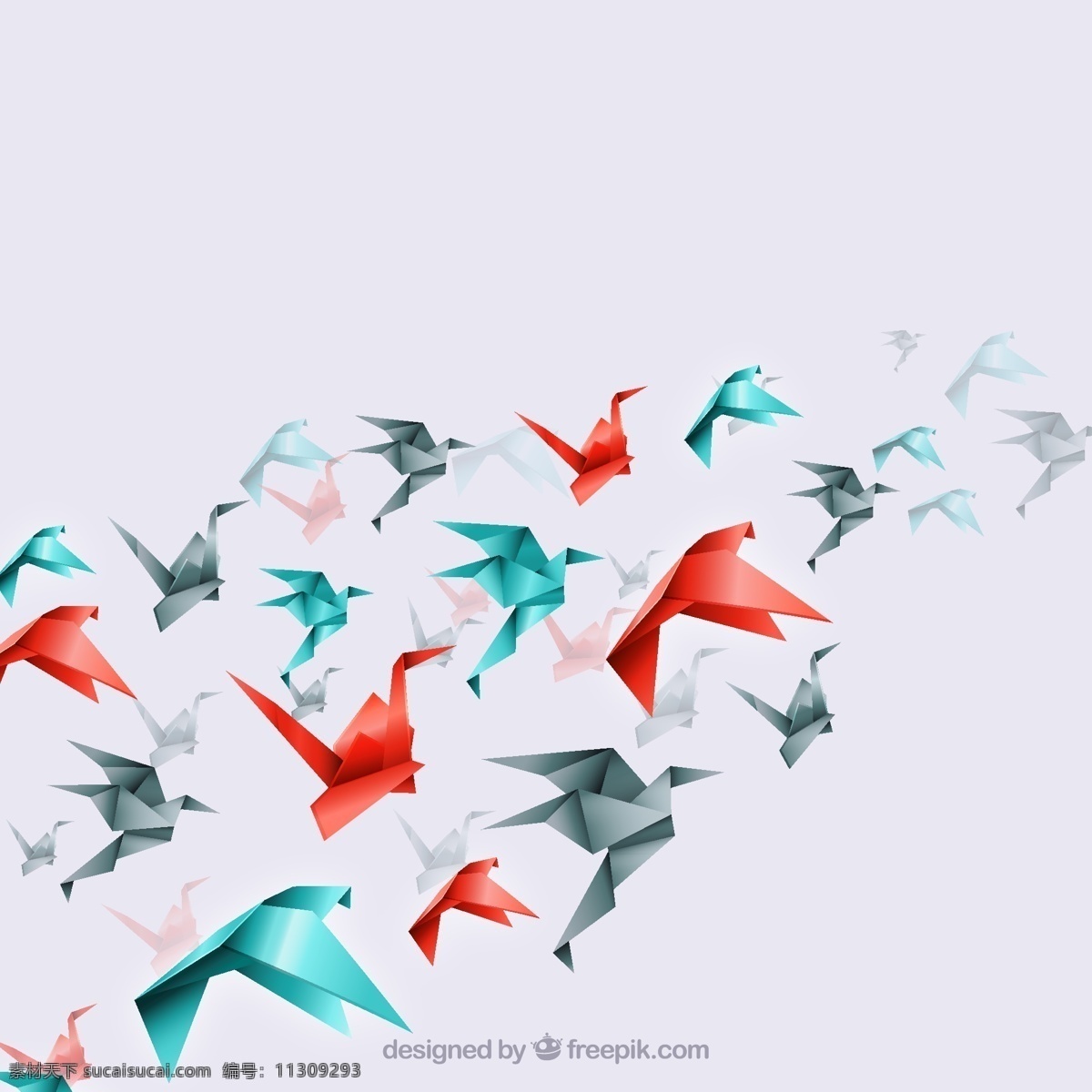 飞翔 缤纷 千 纸鹤 矢量 千纸鹤 折纸 矢量图 其他矢量图