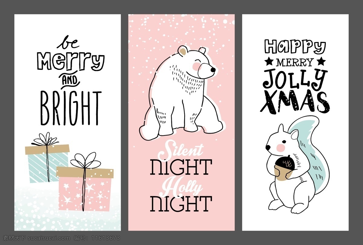 可爱 卡通 动物 贺卡 线 稿 圣诞节 创意 卡片 矢量 粉色背景 卡通贺卡 节日祝福 企鹅 冬天 圣诞 热闹