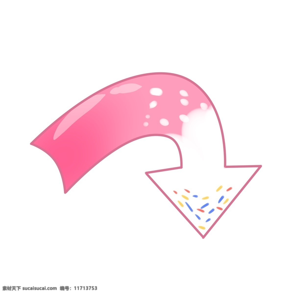 粉色 可爱 冰激凌 箭头 萌萌哒 指向 条纹 亮金金 晶莹 向导 符号 方向 引导符号 指向标