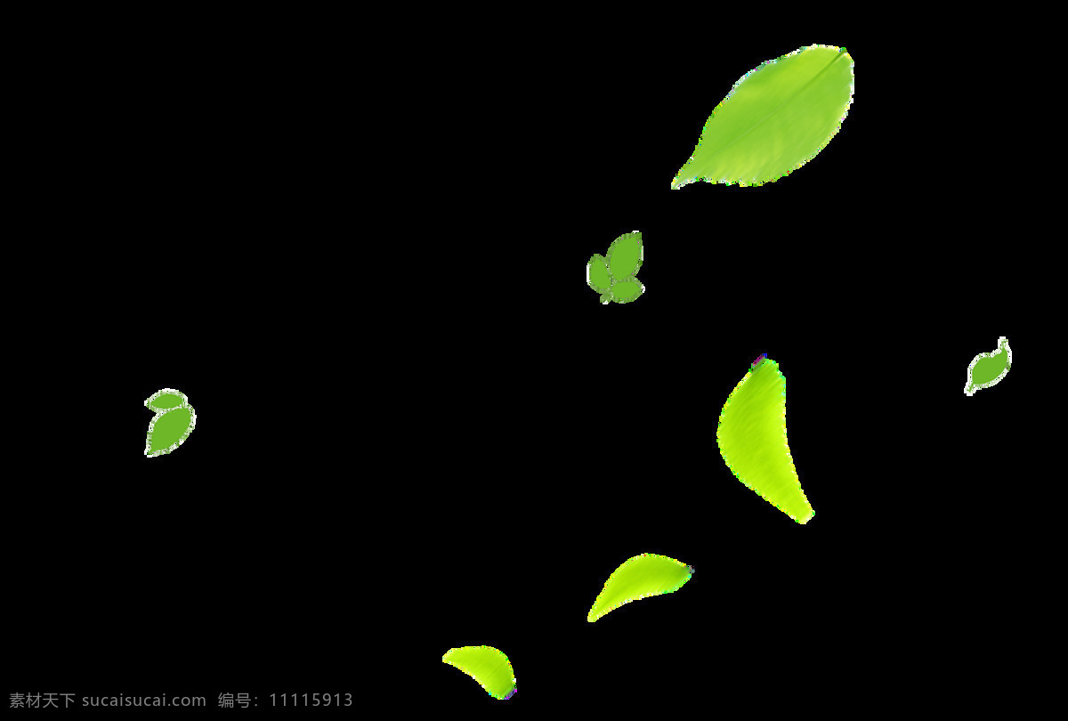 飘落 绿色 树叶 透明 海报设计装饰 抠图专用 设计素材 淘宝素材 透明素材 装饰 装饰图案