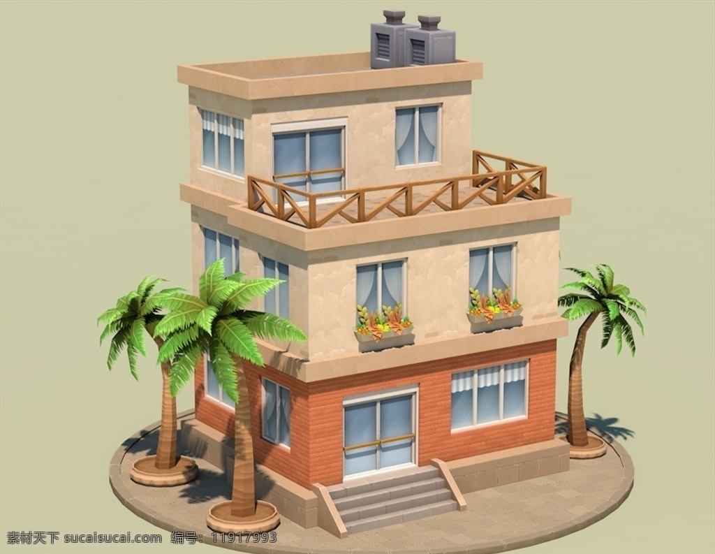 c4d 模型 可爱 度假 小 房子 别墅 小洋楼 卡通 宝宝屋 动画 工程 公主 小房子 海边 粉色 渲染 c4d模型 3d设计 其他模型