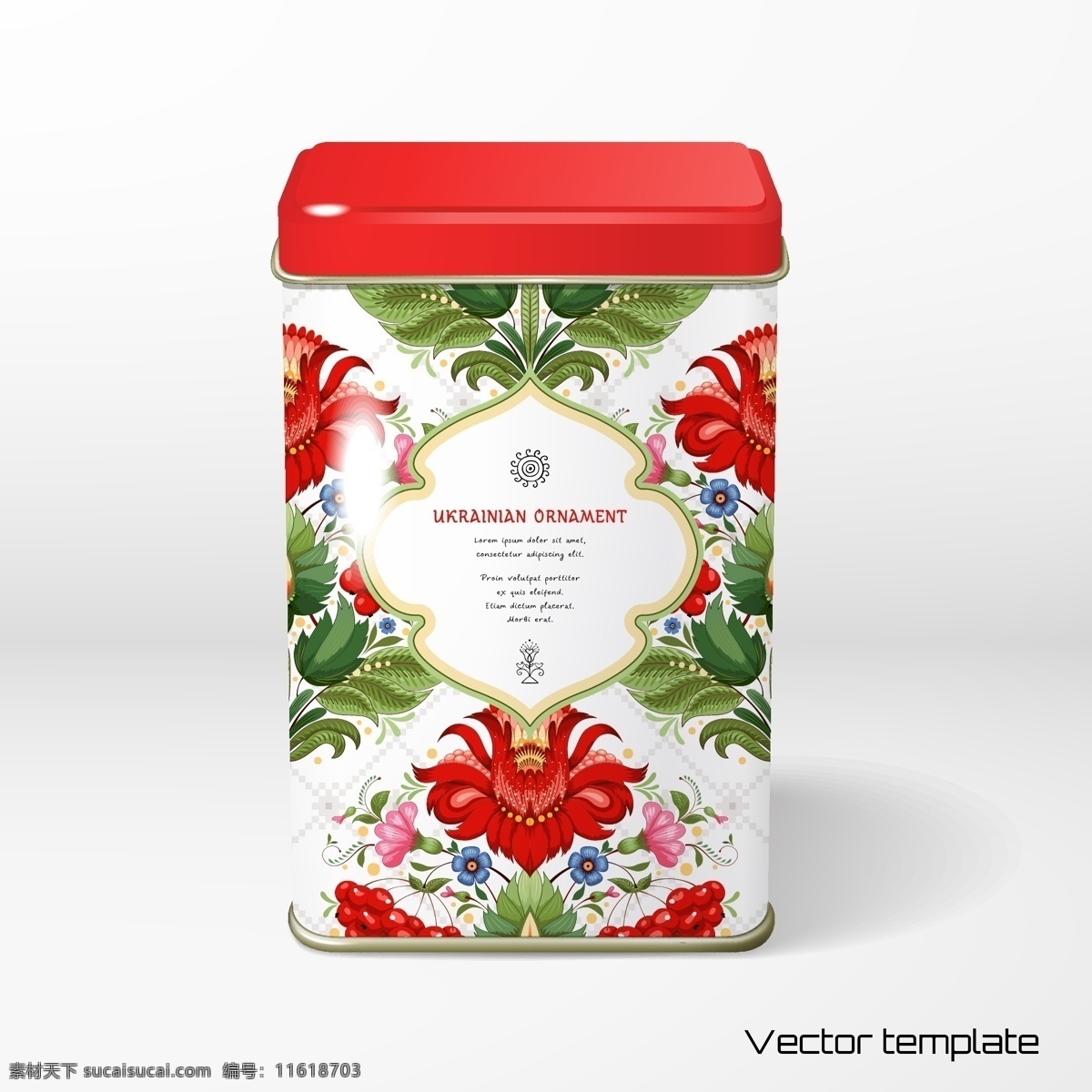 时尚 茶叶罐 包装 红色 花朵 花纹 盒子