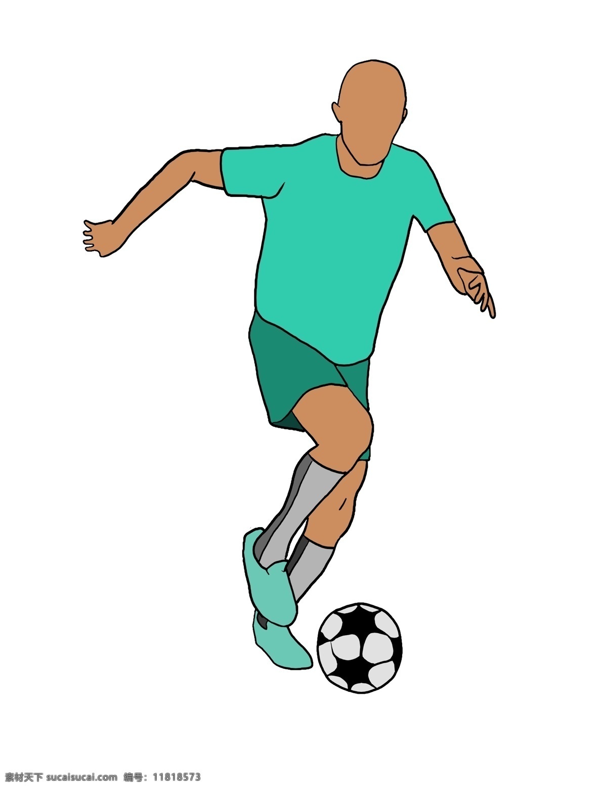 踢 足球 小 男孩 插画 黑白足球 圆形足球 健身的小男孩 户外运动 卡通的人物