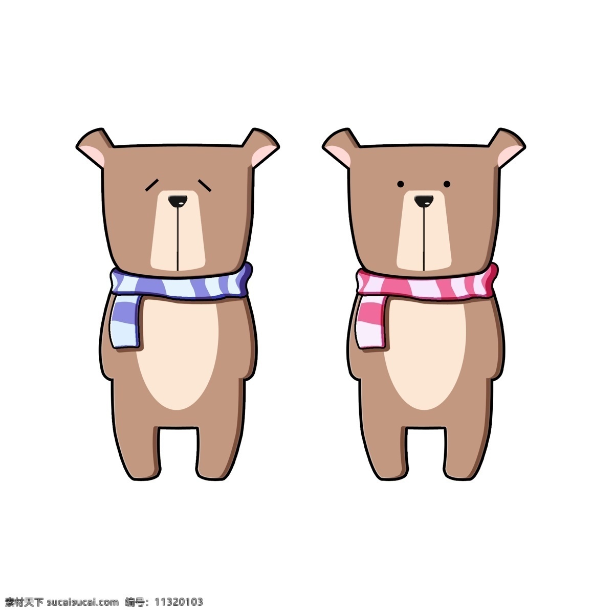 呆 萌 可爱 动画 小 熊 动物 卡通 元素 小熊 呆萌 卡通动物