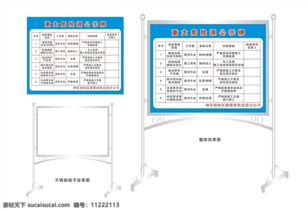 建筑 工地 危险源 展板 不锈钢架 模板 展板模板 矢量