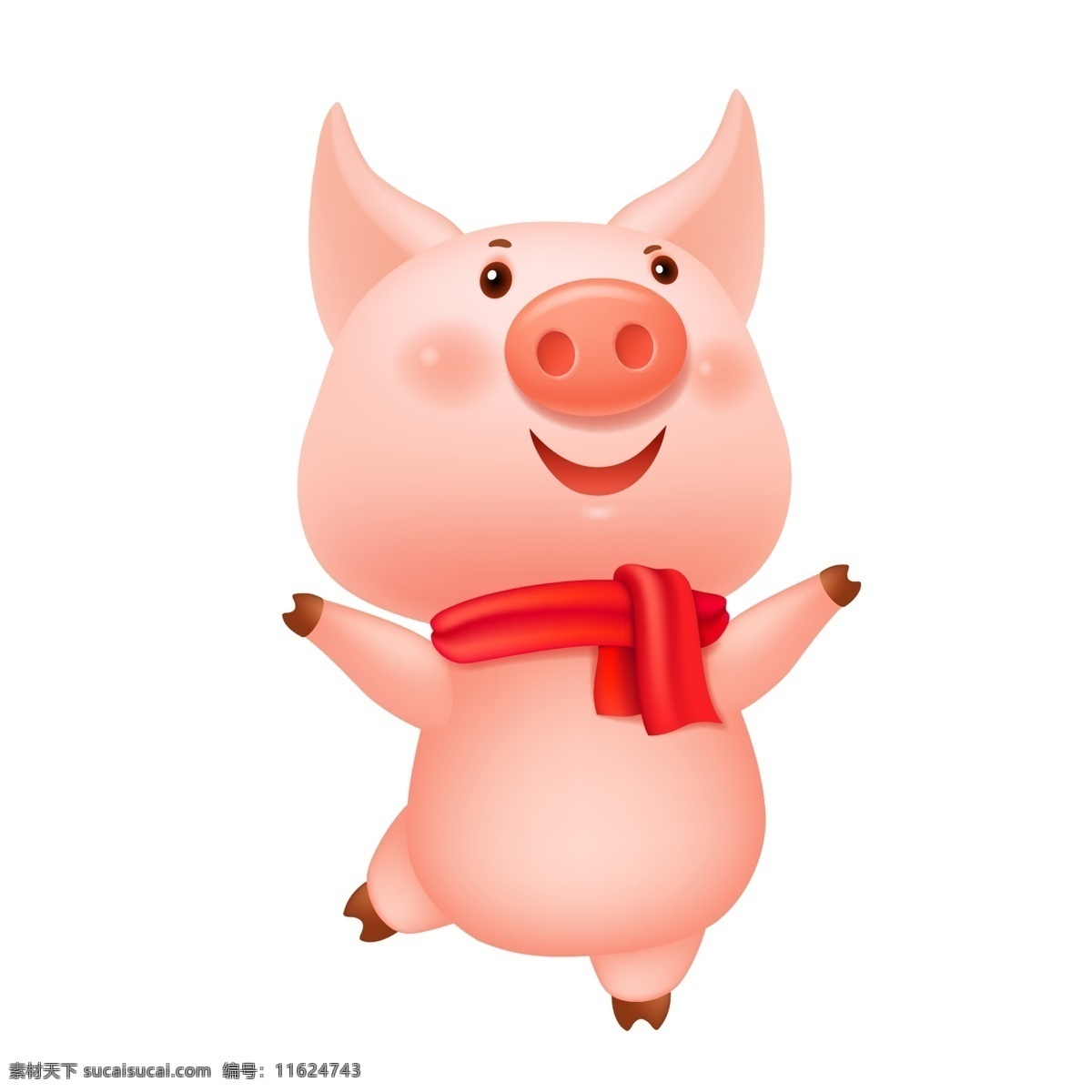 可爱 2019 猪 形象 元素 小猪 设计元素 手绘图案 简约 创意元素 粉色 猪年形象 猪形象 2019猪 猪年大吉 手绘元素