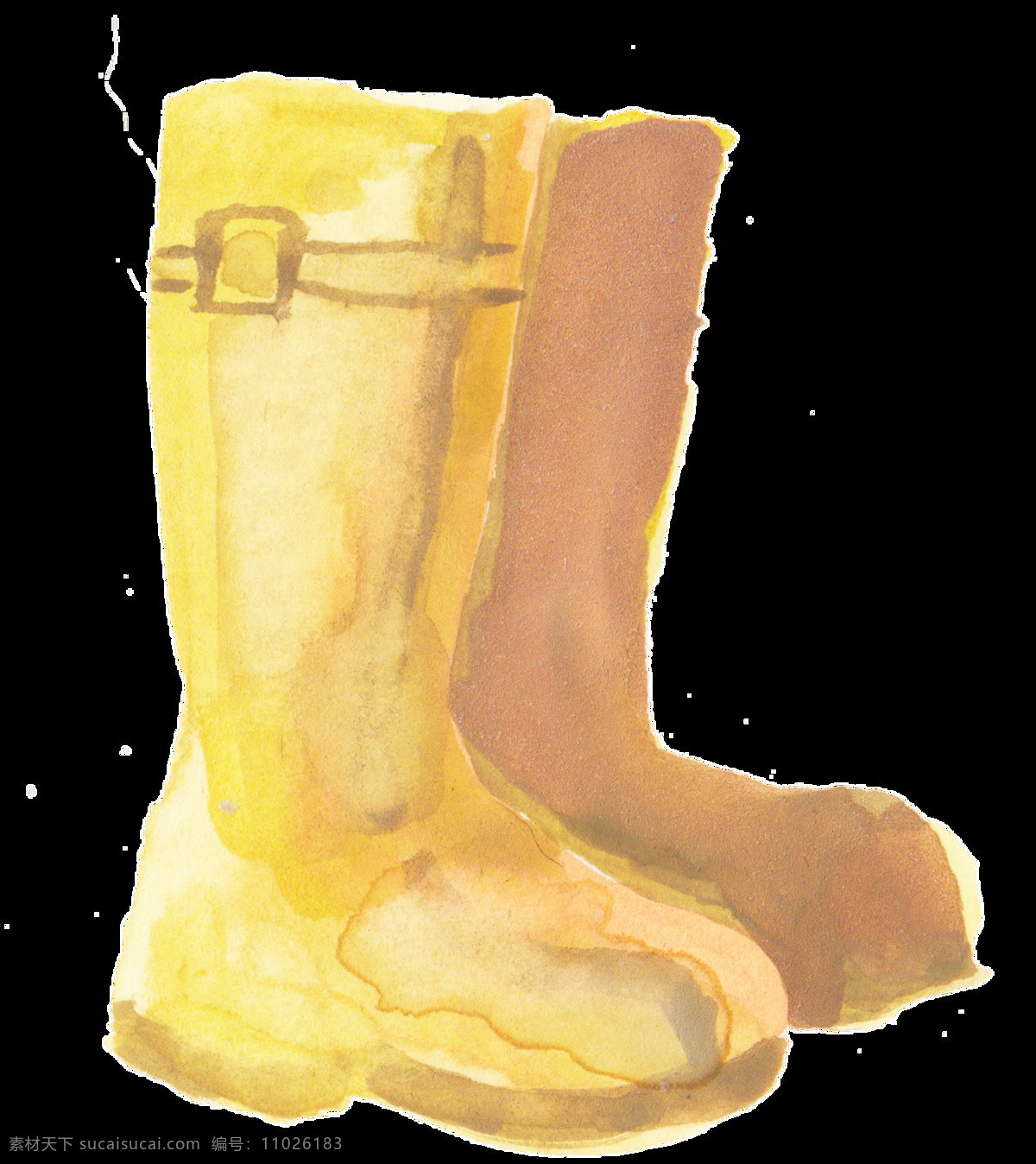 油 黄 靴子 透明 装饰 免扣素材 透明素材 鞋子 雨鞋 装饰图案