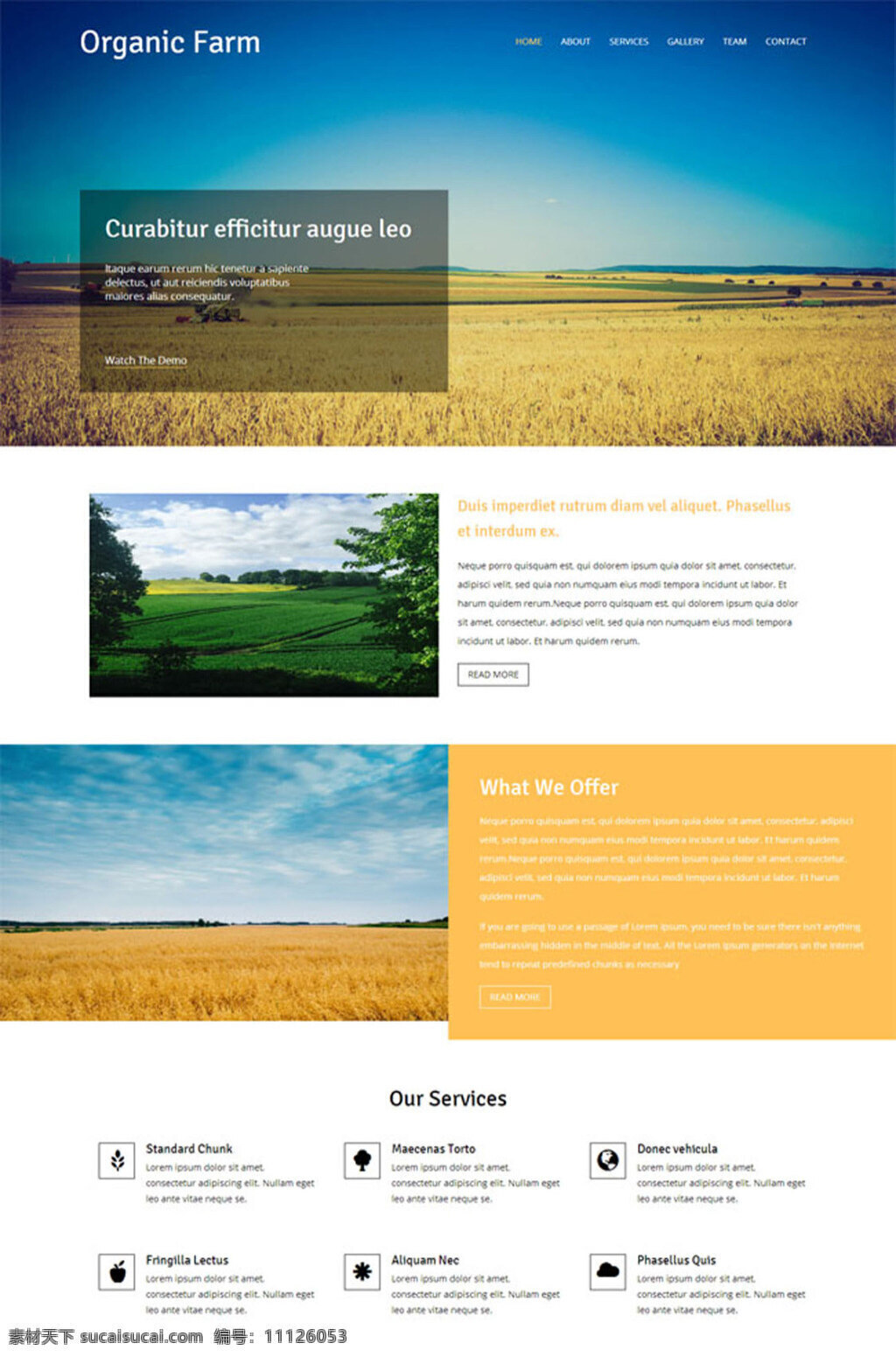 农场网站模板 有机农场 农业 公司企业 html 网站模板