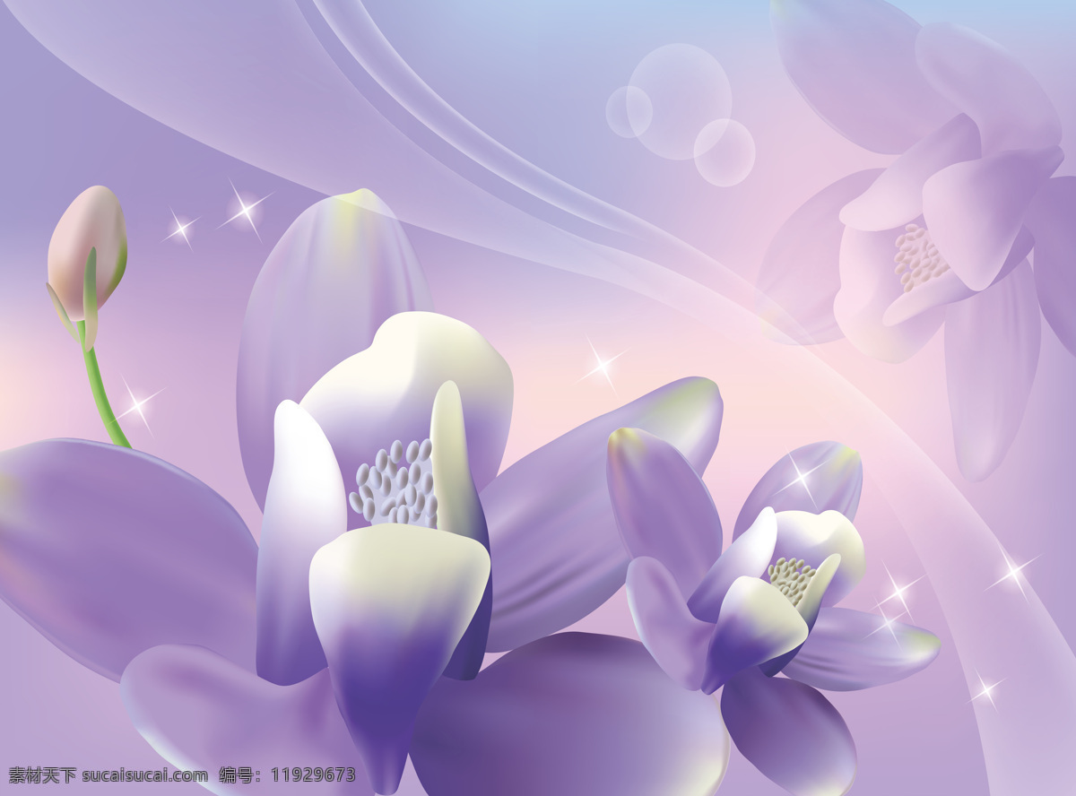 淡紫色 梦幻 花朵 装饰画 清新 自然 脱俗