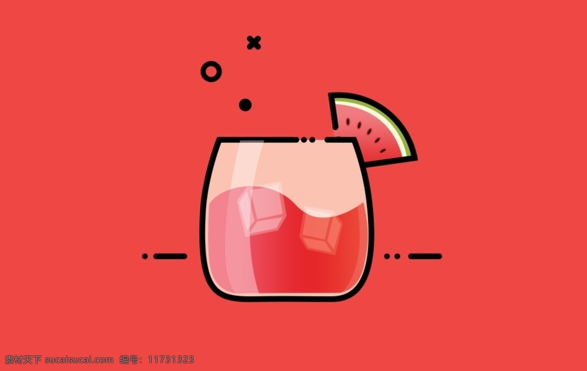 冰饮图标设计 图标设计 饮品 西瓜 冰饮图标 扁平化图标 暖色系 橙色