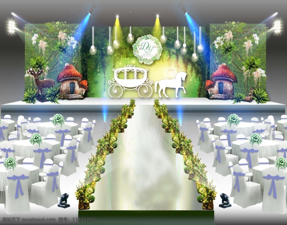 森林 系 婚礼布置 效果图 森林系 绿色婚礼 婚礼效果图