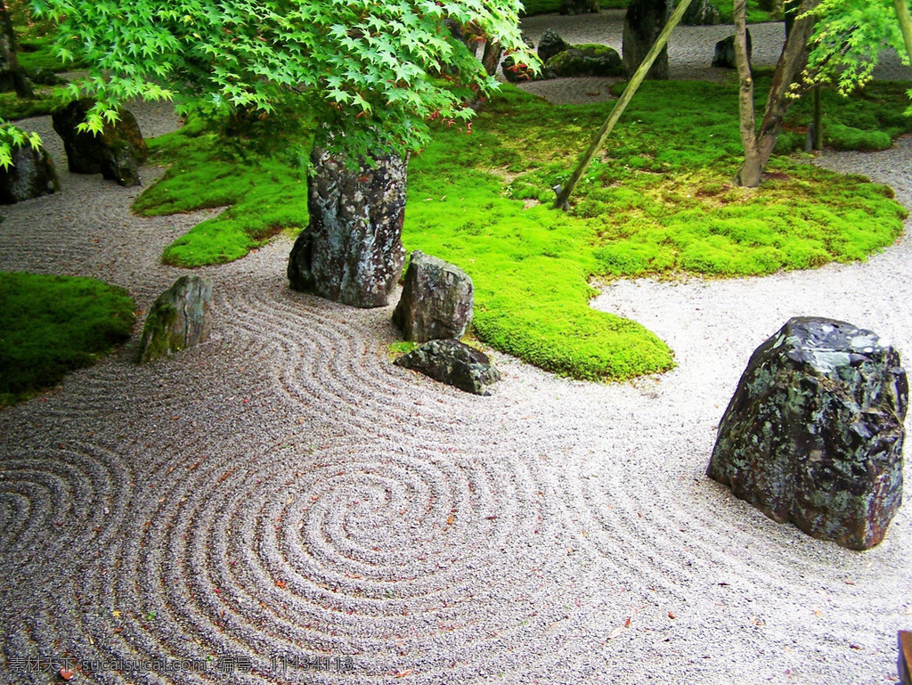 园林景观4 建筑园林 景观设计 院落院子 沙子 地产 石头 圈纹 纹路 园林 园林建筑