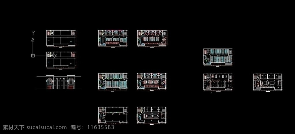 网吧 全套 cad 图纸 平面 施工图纸 cad设计图 源文件