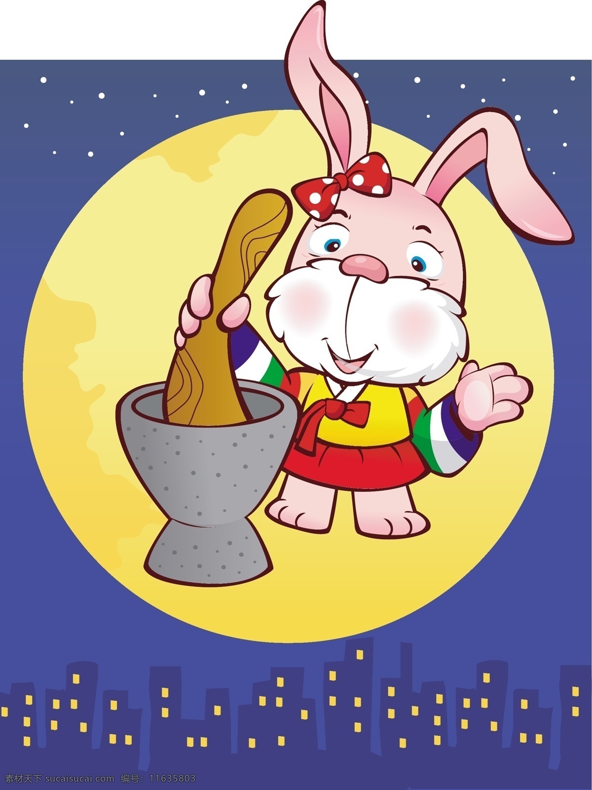 卡通兔子 兔子 新年 矢量人物 儿童幼儿 韩国可爱卡通 矢量图库 十二生肖 卡通动物 矢量