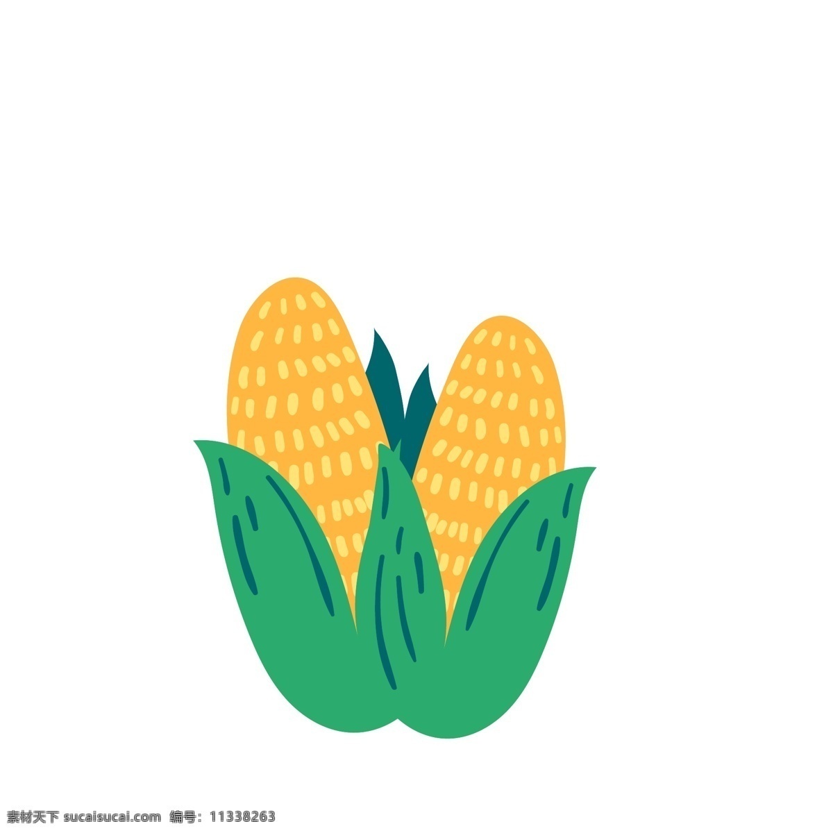 水果 蔬菜 玉米 矢量 卡通 元素
