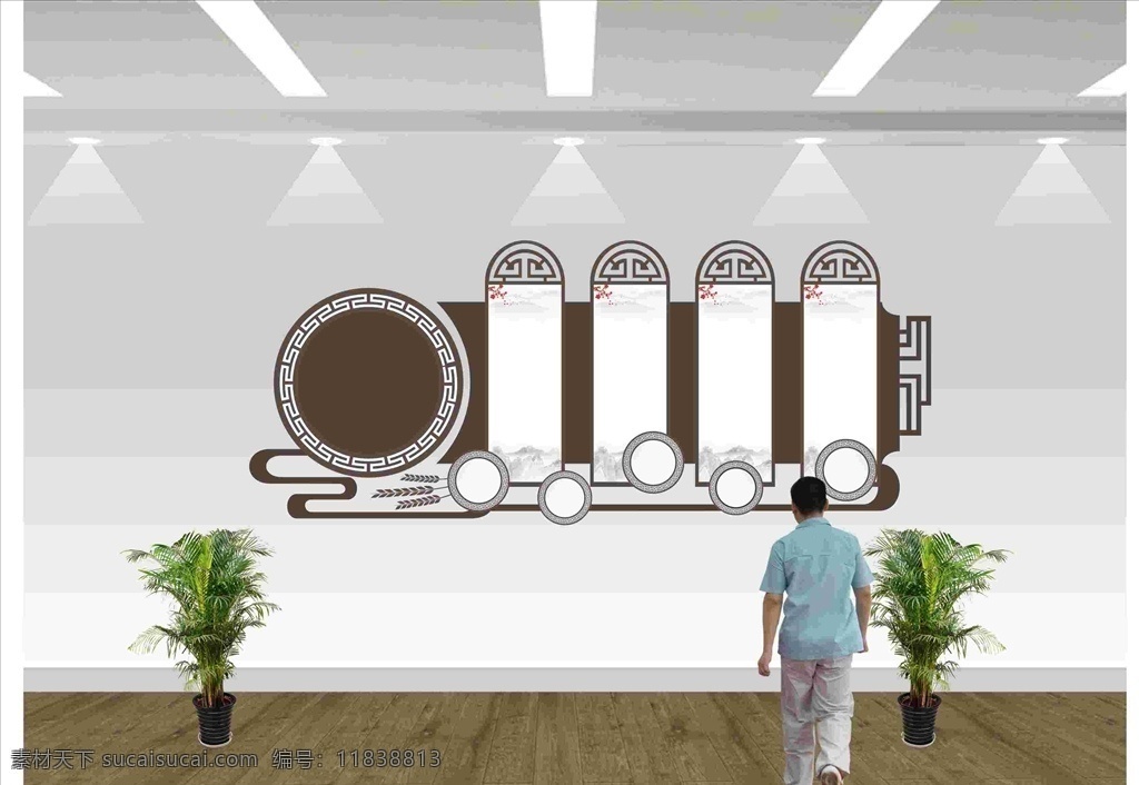 古典形象墙 文化墙 造型 室内设计 美化企业形象 食堂文化 室内广告设计
