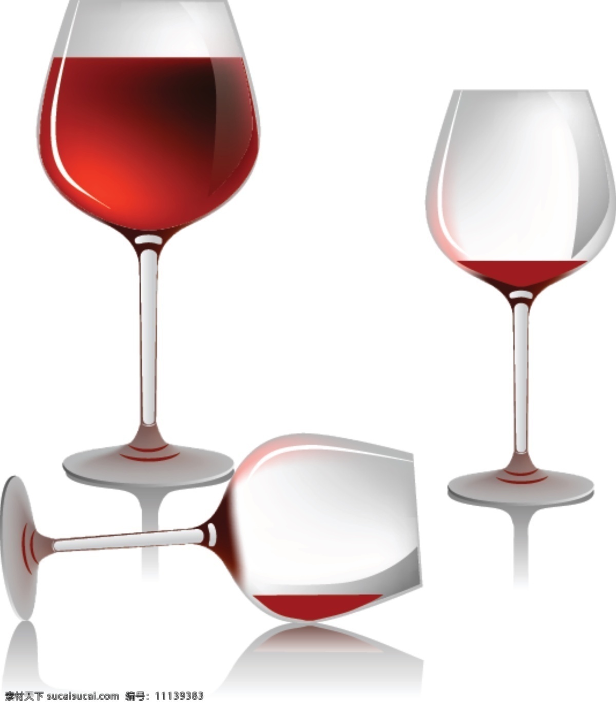 超现实的玻璃 玻璃 红葡萄酒 酒 葡萄酒杯 矢量食物 透明 香槟 饮料 手绘逼真 栩栩如生 方 矢量图 日常生活
