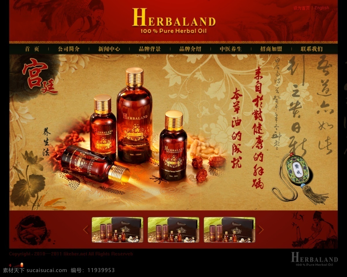 宫廷 古典风格 模版素材 设计素材 网页模板 网页模版 源文件 中文模版 中医养生 网页 模版 模板下载 韩版网站 宫廷御用 网页素材