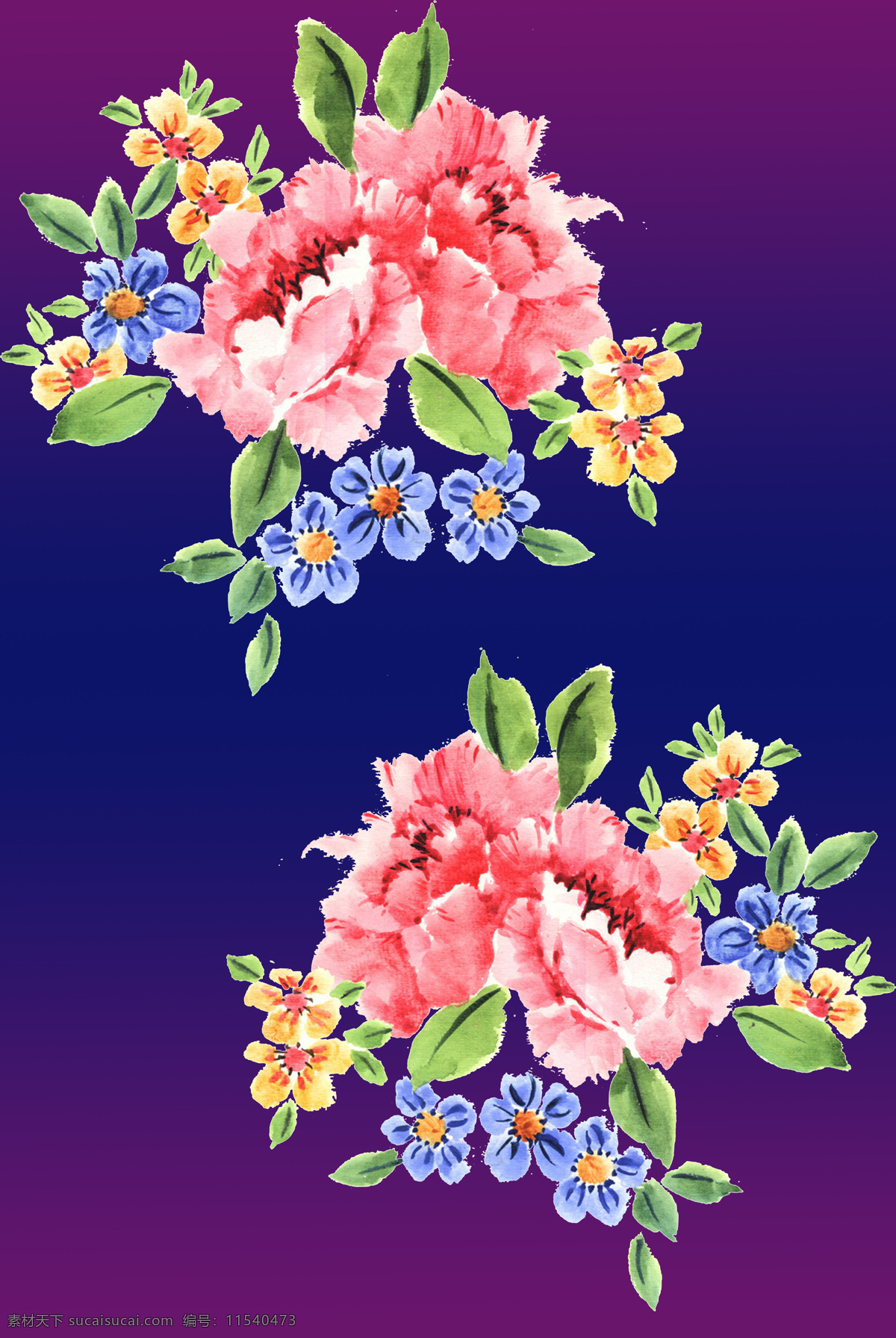 时尚 水彩 花卉 牡丹 大 花朵 组合 水彩花卉 大花朵 底纹边框 花边花纹