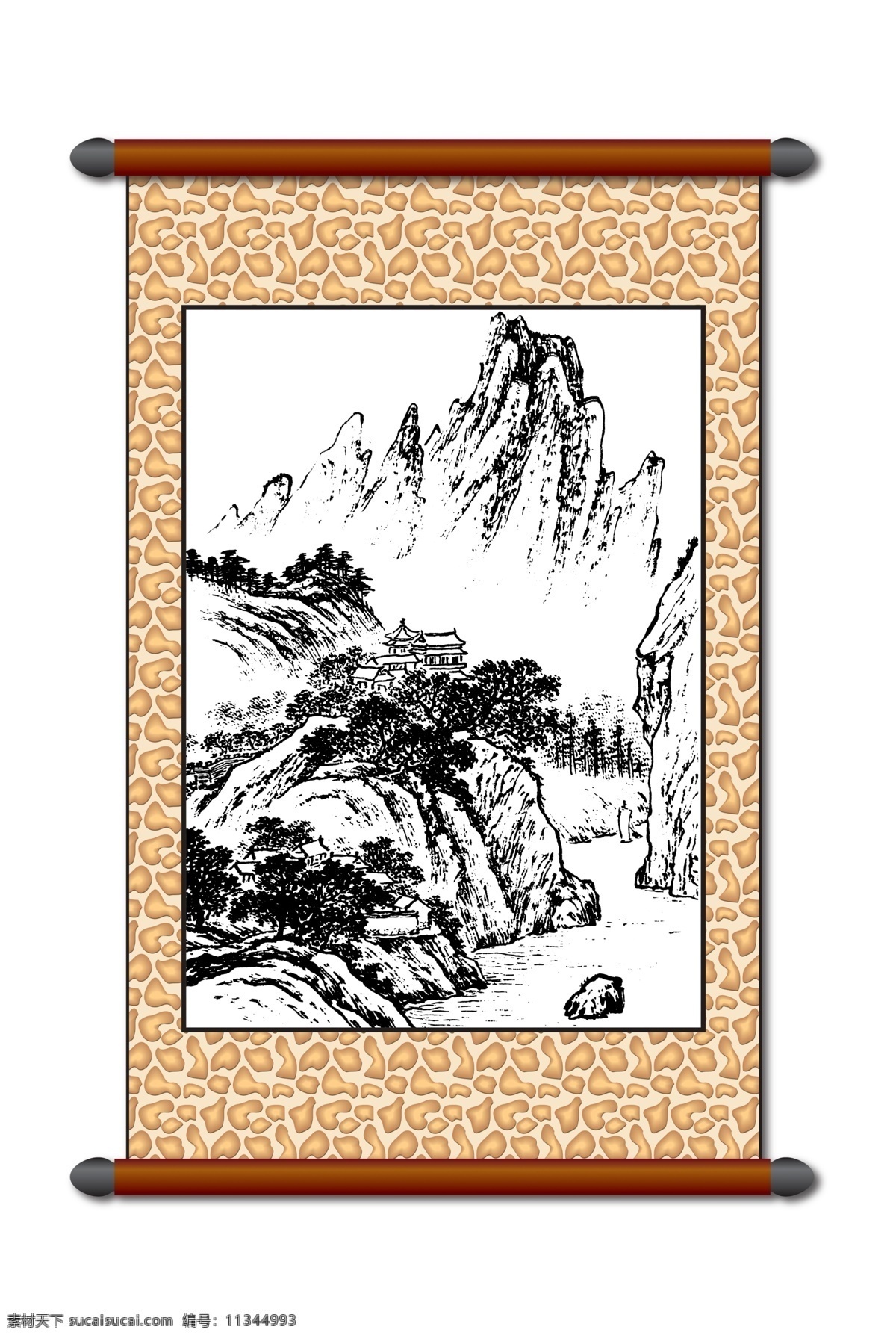 分层 白描 版画风景 传统画 风景 风景画 工笔 古画 模板下载 白描风景 山水画 古建筑 线描 美术 黑白稿 卷轴画 挂画 中国风 艺术画 文化艺术 绘画书法 设计图库 源文件 家居装饰素材 山水风景画