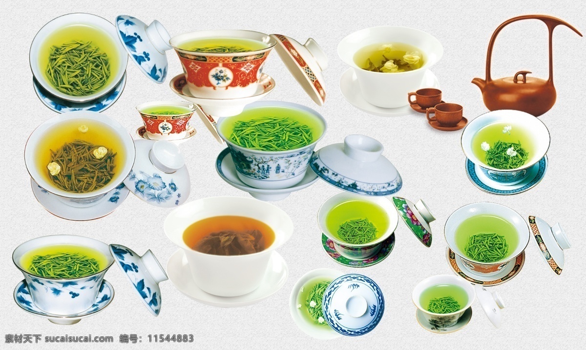盖碗茶素材 盖碗茶 茶 茶壶 茶文化 分层
