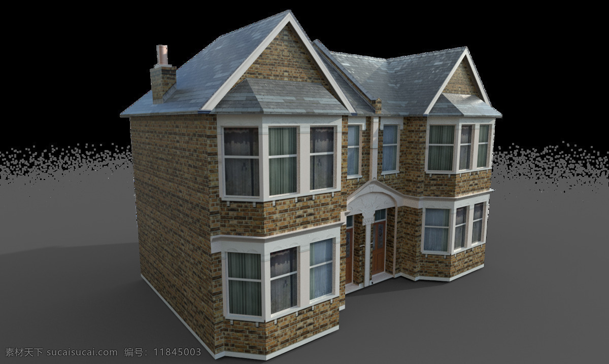 现代 别墅 建筑模型 白底 图 模型 max