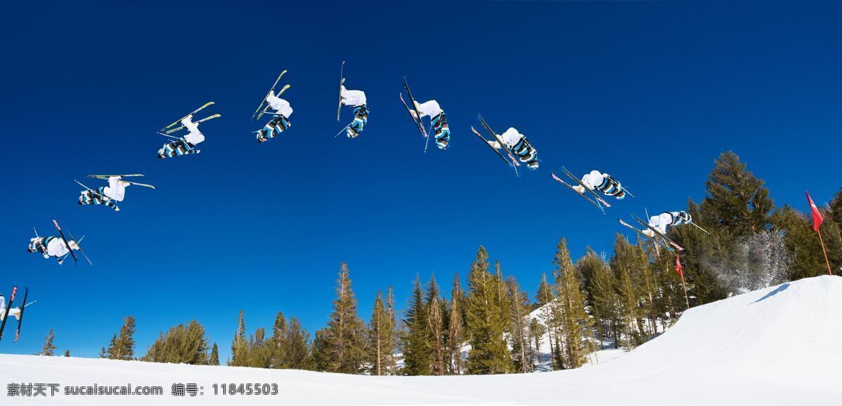 滑雪 极限运动 体育运动 蓝天 雪地 滑雪图片 生活百科
