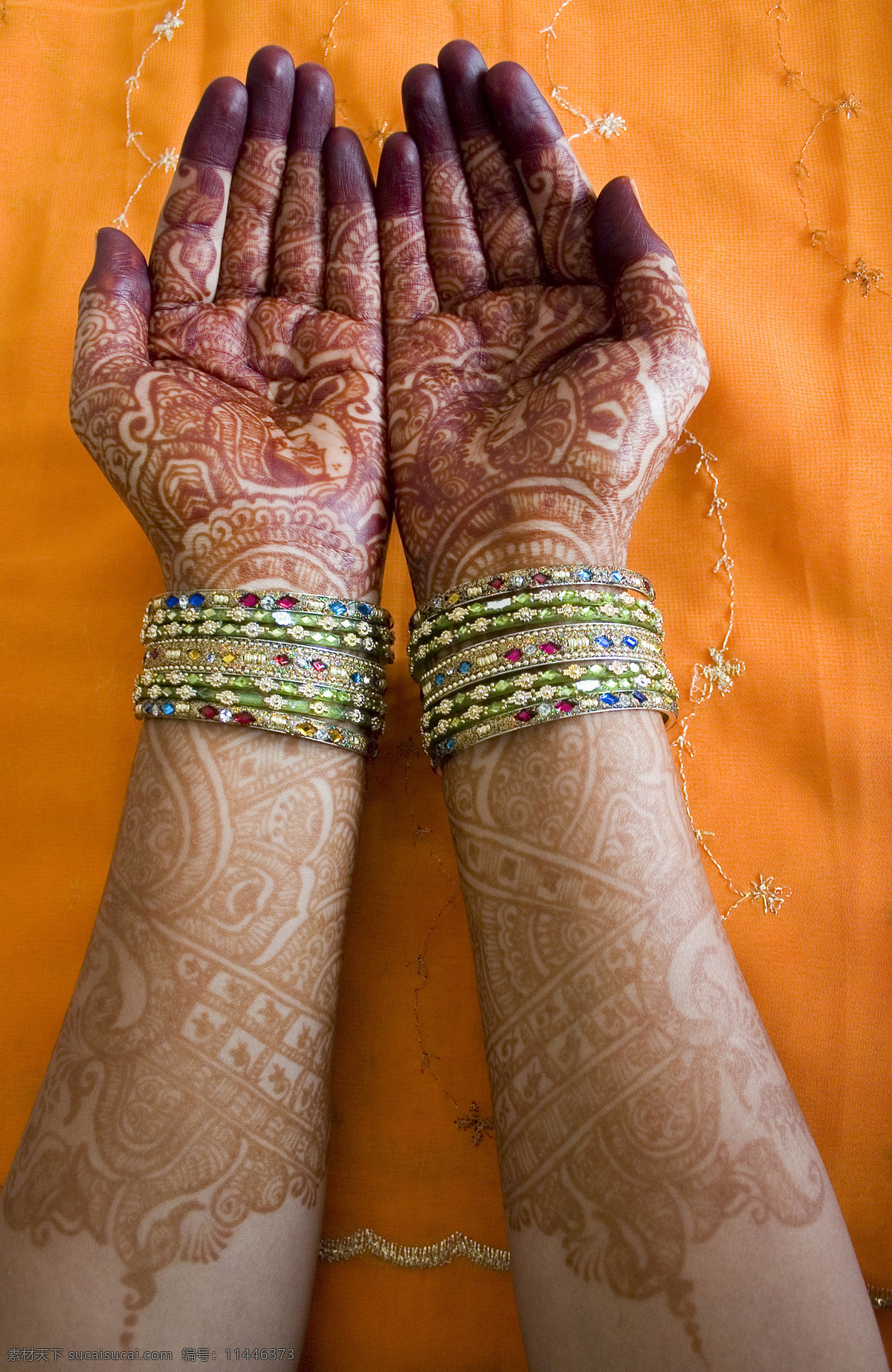 双 纹身 印度 新娘 手臂 印度新娘手 手臂纹身 纹身手臂 花纹刺锈手 手部装饰 美女手 人体器官图 人物图片