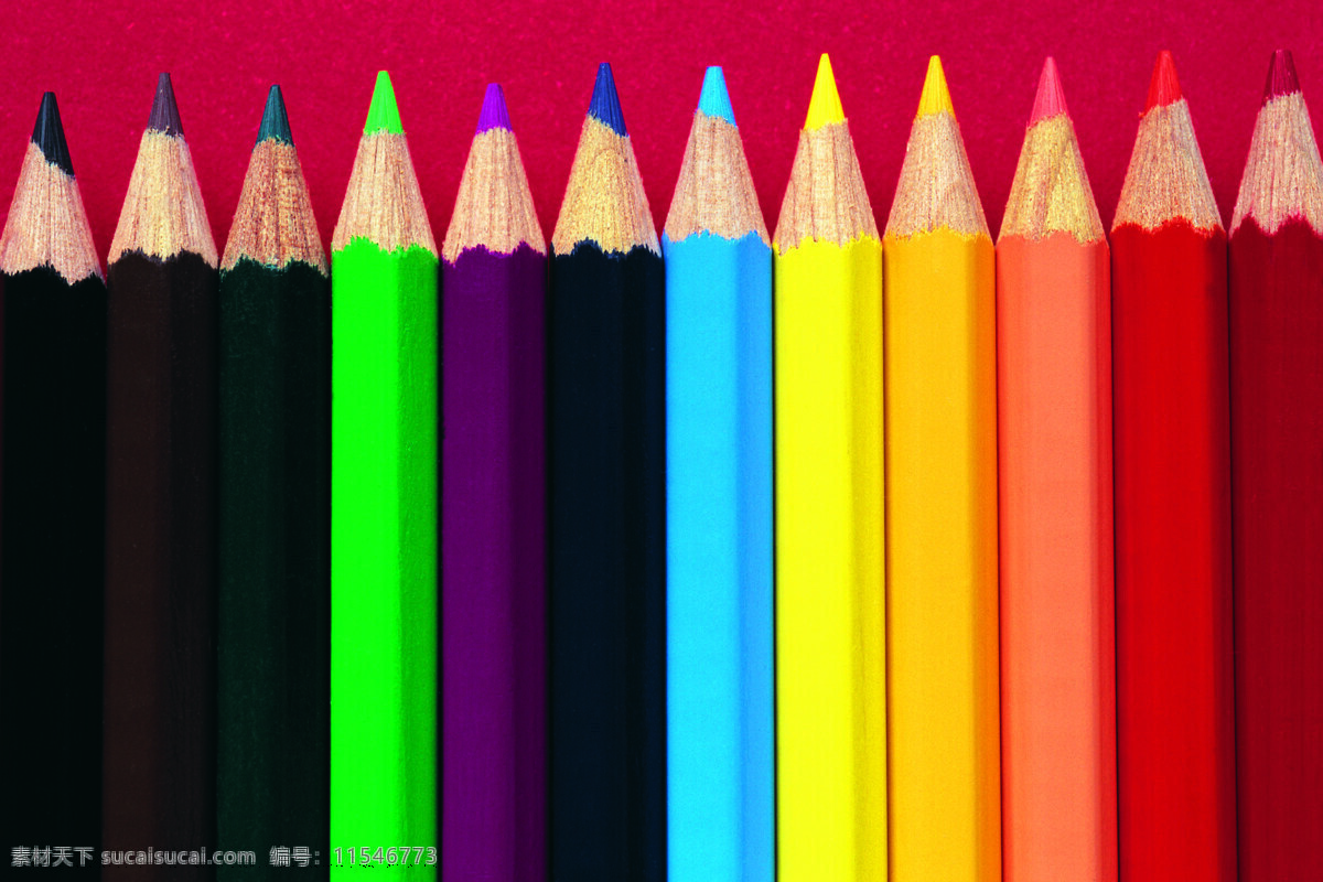 文化用品 彩色 铅笔 特写 彩色铅笔素材 黑色