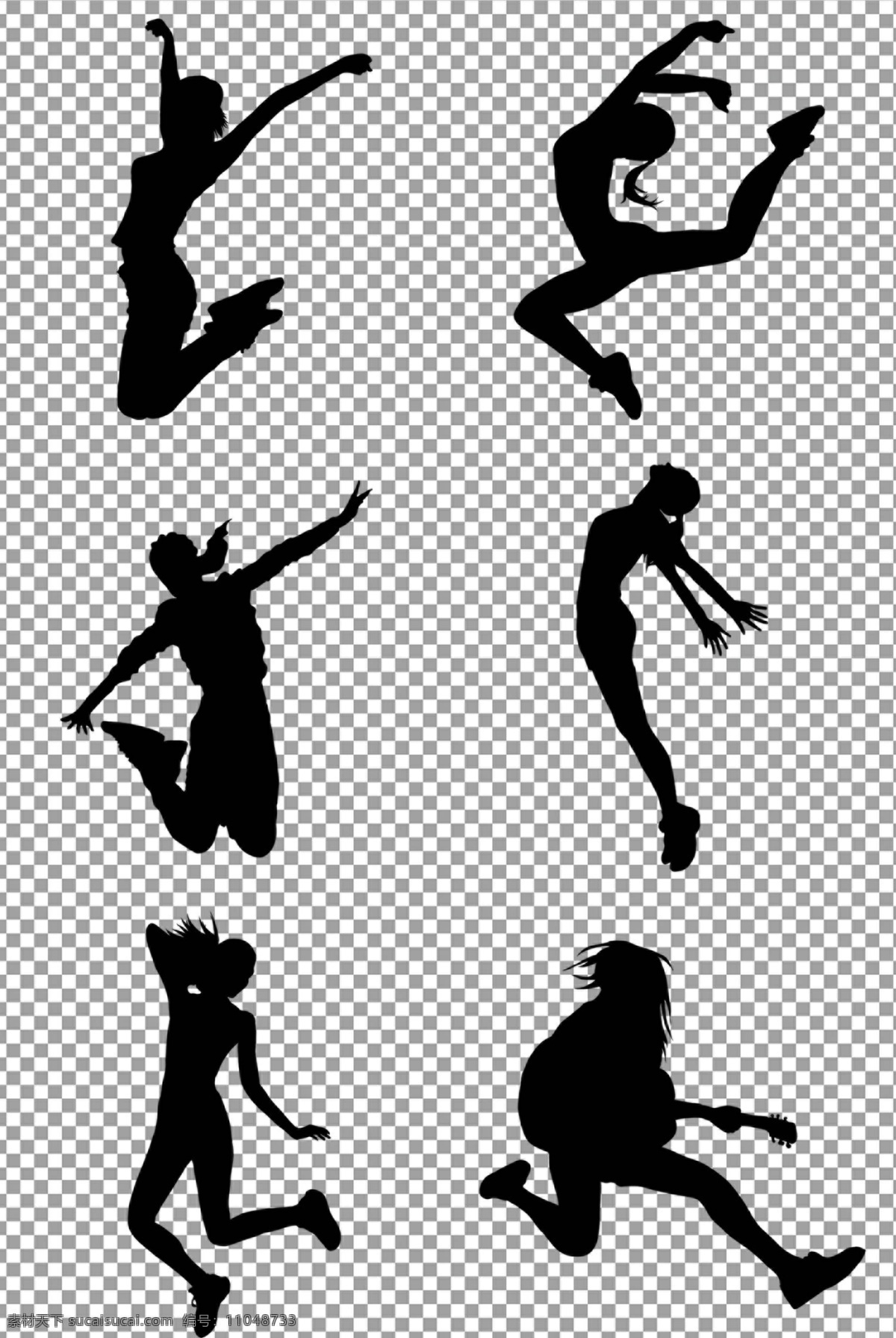 人物 跳跃 剪影 手绘 黑色 运动 免抠 无背景 免抠图 抠图 元素 透明 通道 png免抠图 分层