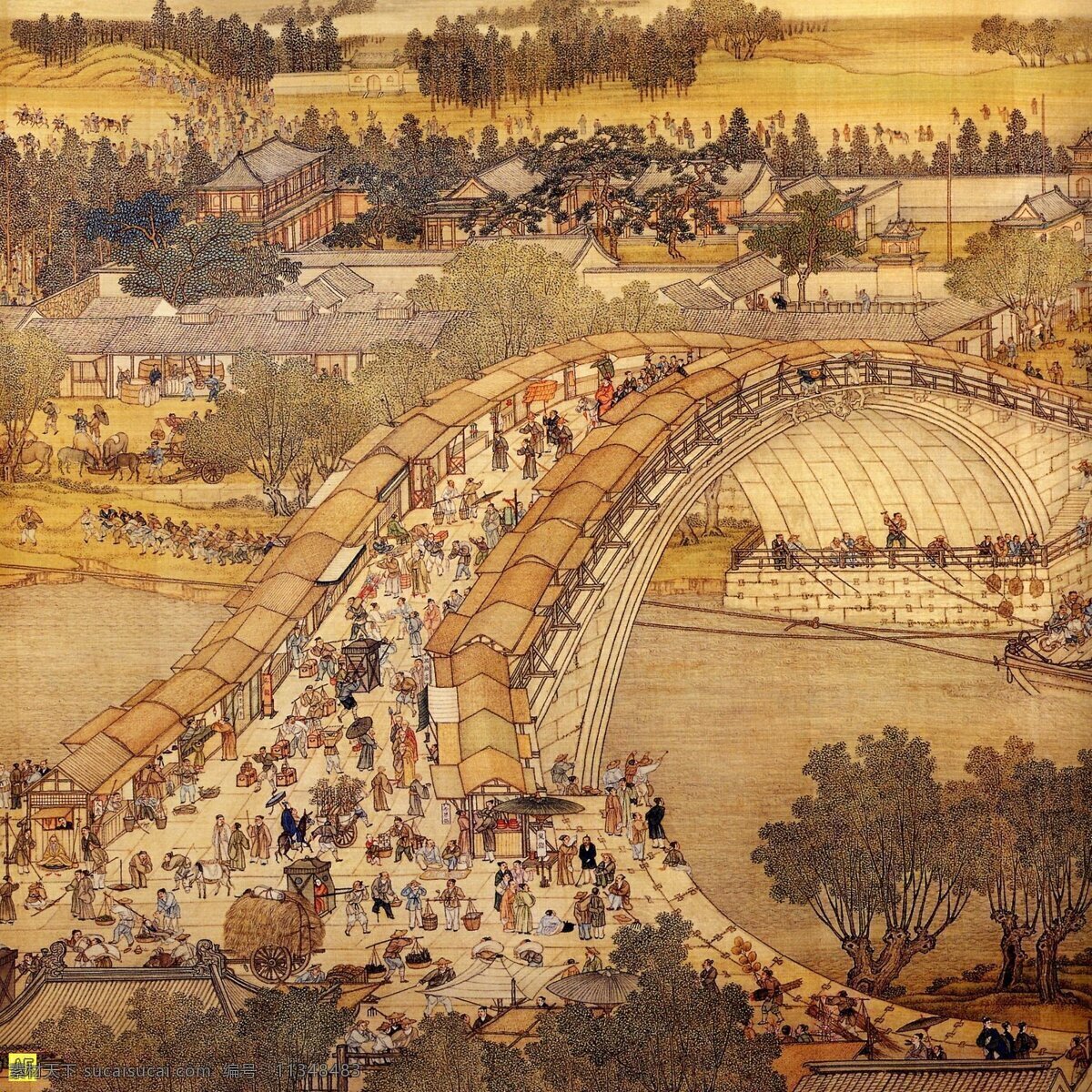 清明上河图 古图 国画 部分 局部 文化艺术 绘画书法 设计图库