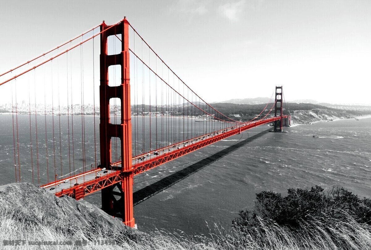 气势磅礴 金门大桥 高清 国外大桥 跨海大桥 现代建筑 钢铁大桥高 清图片 建筑园林