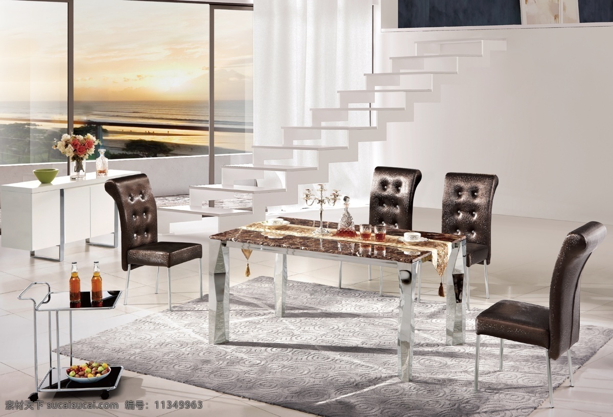 时尚客厅 餐桌 餐椅 家具设计 餐桌餐椅 客厅系列 现代家居 环境设计 室内设计