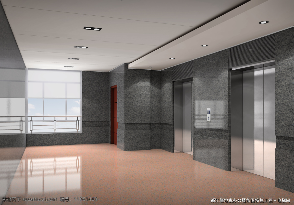 都江堰 地税局 电梯 厅 效果图 环境设计 室内设计 电梯厅 室内外 装修 家居装饰素材