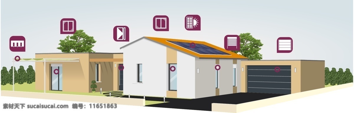 房子 房地产 环境设计 建筑模型 建筑设计 智能建筑 家庭自动化 矢量 家居装饰素材