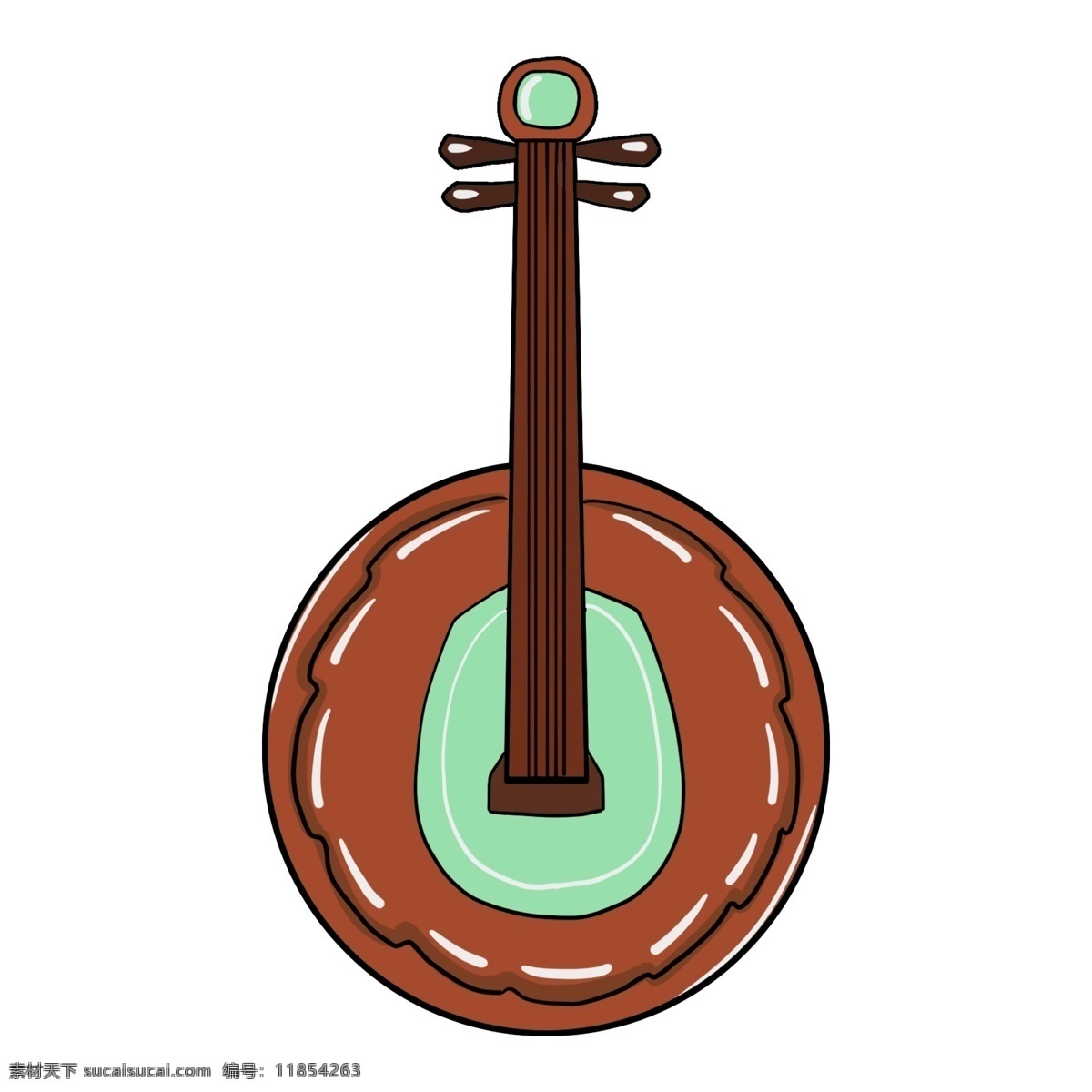 手绘 棕色 琵琶 插画 复古乐器 乐器琵琶 精致的琵琶 传统乐器 中国风乐器 圆形乐器 乐器表演
