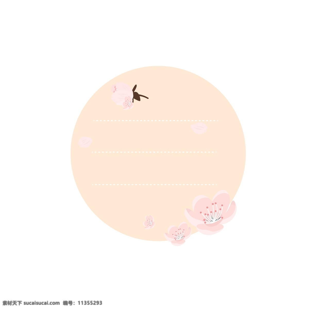 边框 标签 樱花 树枝 圆圈