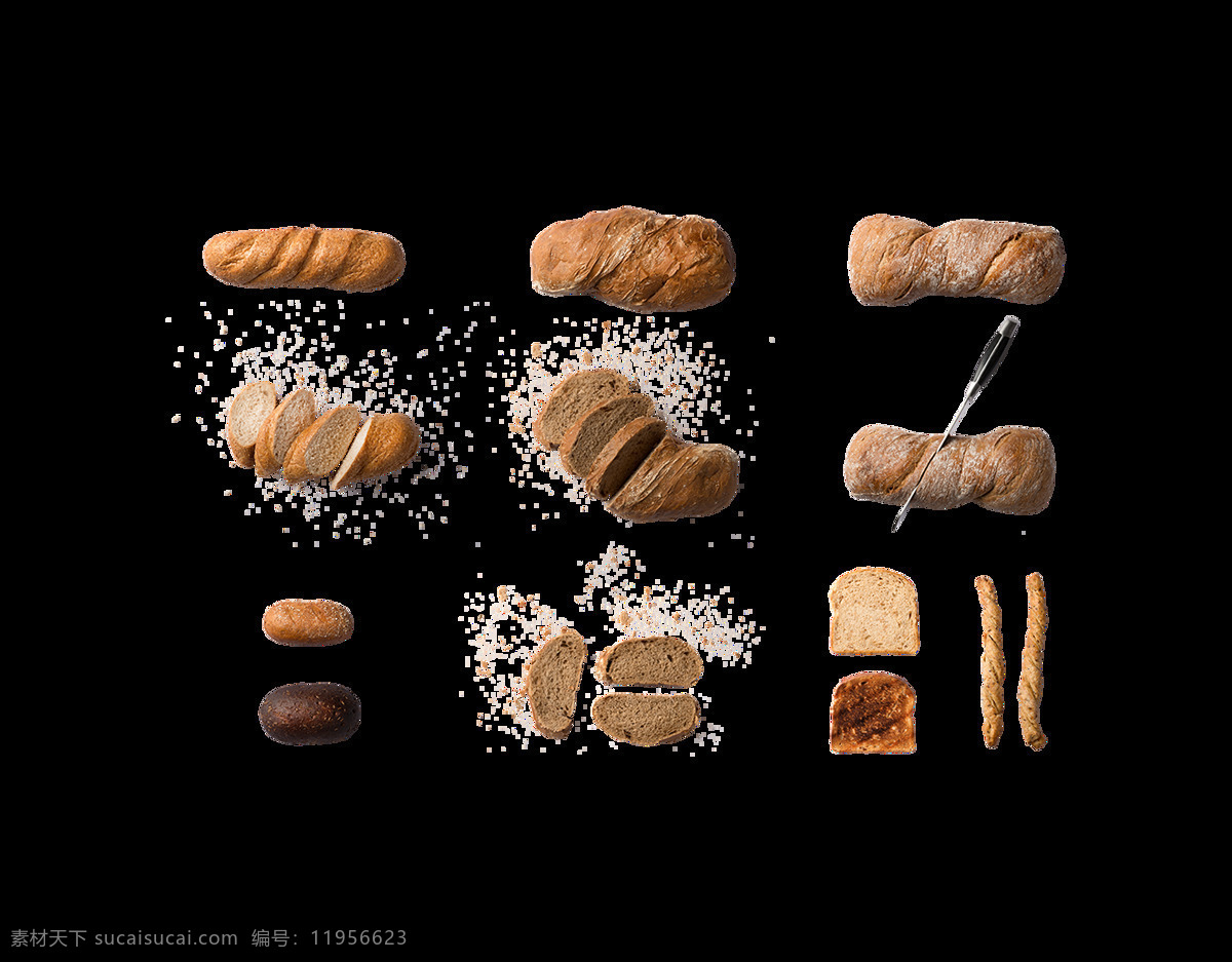烘 培 面包 食品 元素 png元素 超市 购物 免抠元素 透明素材 小麦 饮食