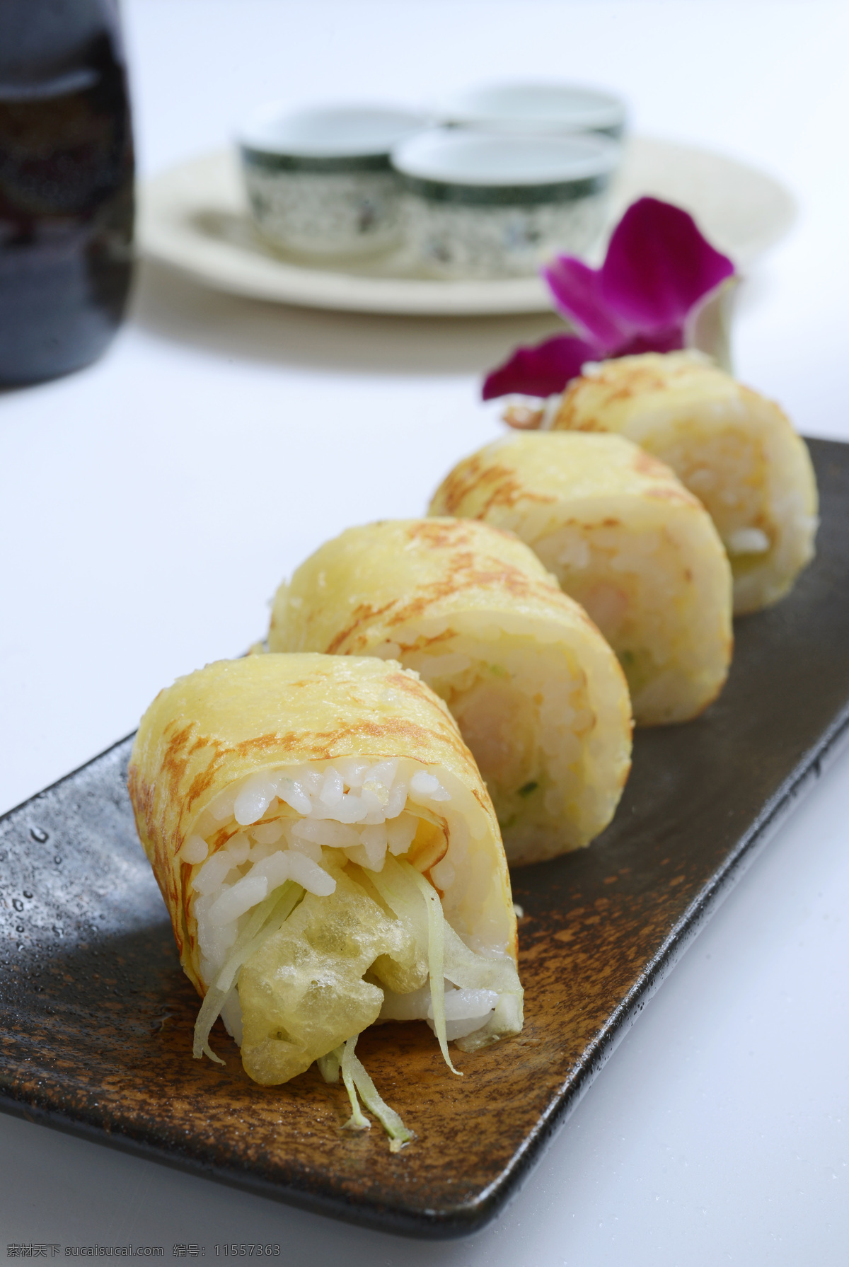 皮蛋虾卷 日式风味 寿司卷 创意卷物 鸡蛋卷 餐饮美食