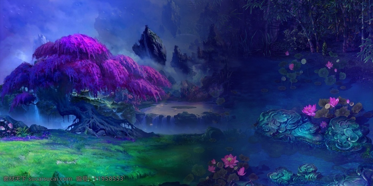 紫色 梦幻 风景 背景 草地 蝴蝶 分层 背景素材 绿草 气球 分层素材 背景海报